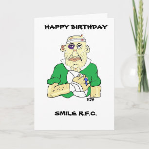 FUNNY RUGBY BIRTHDAY CARD KARTE