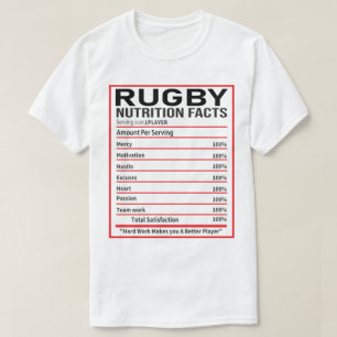 Funny Rugby Nutrition Facts Rugby Player Geschenk T-Shirt