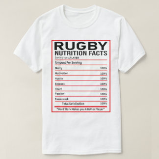 Funny Rugby Nutrition Facts Rugby Player Geschenk T-Shirt