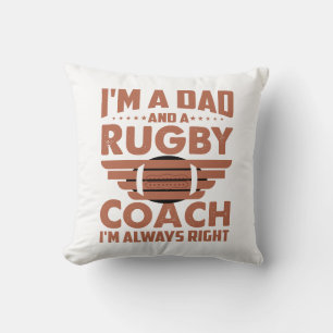 Funny Rugby Vater und Rugby Coach Kissen