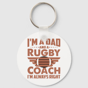 Funny Rugby Vater und Rugby Coach Schlüsselanhänger