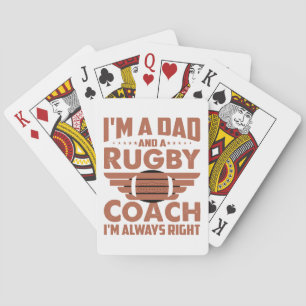 Funny Rugby Vater und Rugby Coach Spielkarten