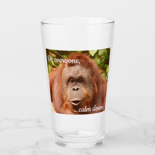 Funny ruhiger Orang-Utan Glas (Vorderseite)