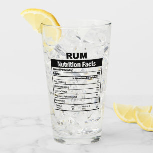 Funny Rum Nutrition Facts Glass Glas