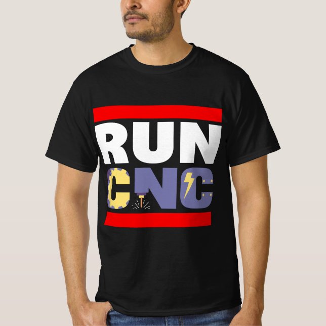 FUNNY RUN CNC MACHINIST ENGINEER MECHANIC OPERATOR T-Shirt (Vorderseite)