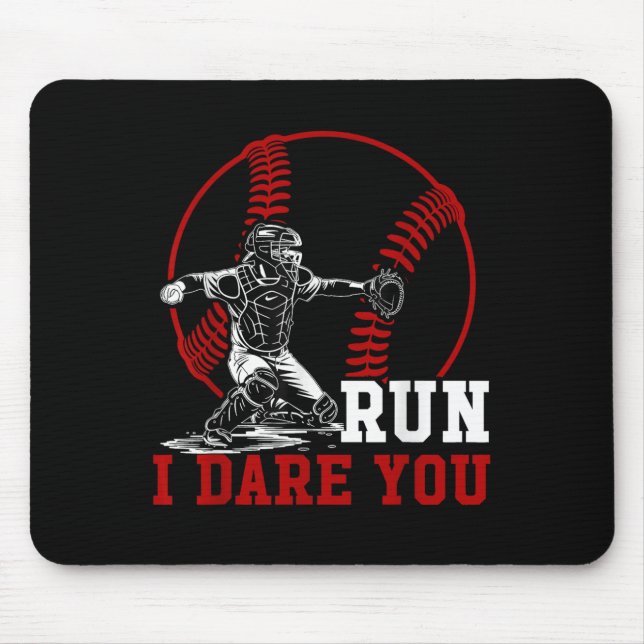 Funny Run Steal Ich wage es, Sie Baseball Catcher  Mousepad (Vorne)