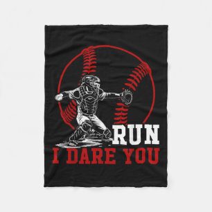 Funny Run Stesl Ich wage es, Sie Baseball Catcher Fleecedecke