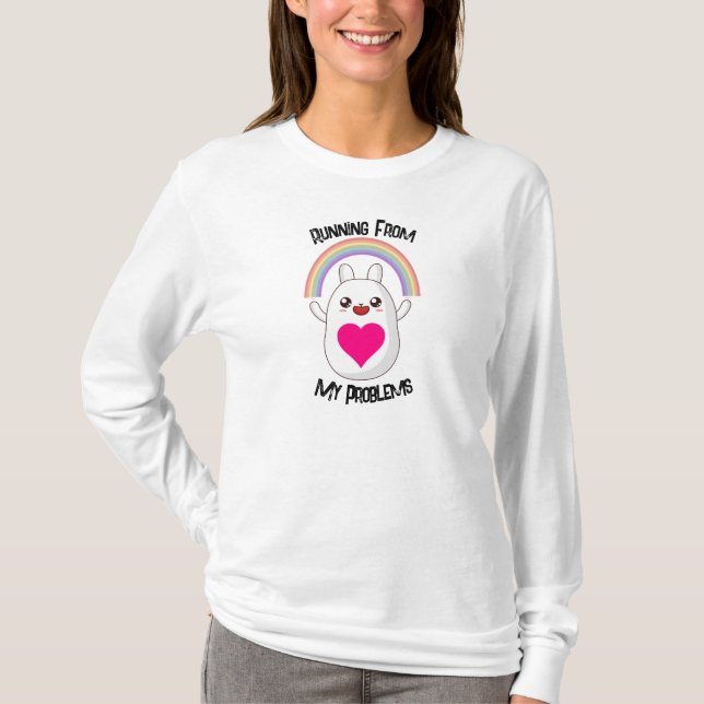 Funny Runner-Grafik-Langarm-T T-Shirt (Vorderseite)