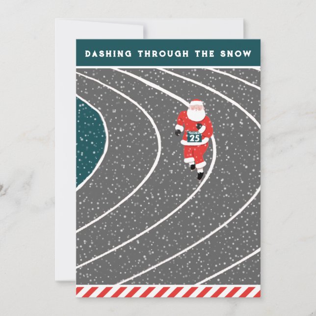 Funny Runner Holiday Cards Feiertagskarte (Vorderseite)