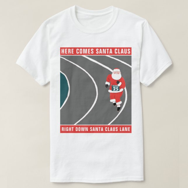 Funny Runner Racing Weihnachts-T - Shirt (Design vorne)