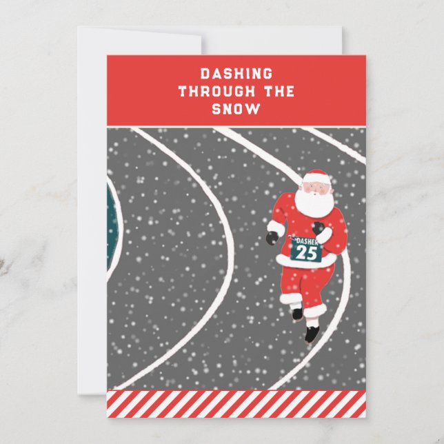 Funny Runner Weihnachtskarten Feiertagskarte (Vorderseite)