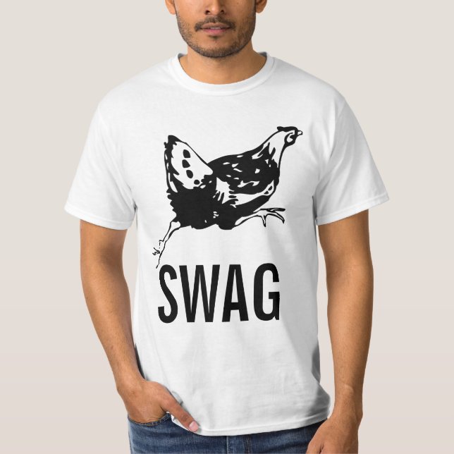 Funny Running Chicken Swag Shirt (Vorderseite)