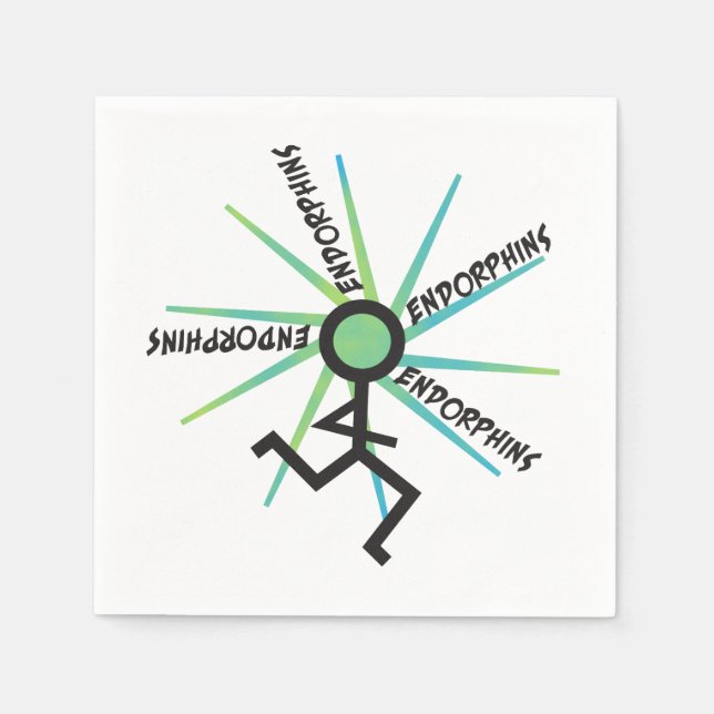 Funny Running Endorphins - Runner Spaß Serviette (Vorderseite)