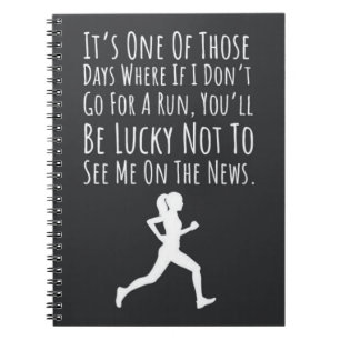 Funny Running Geschenk für Runners Weiblichkeit fü Notizblock