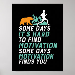 Funny Running Motivation zu laufen gejagt von Bäre Poster