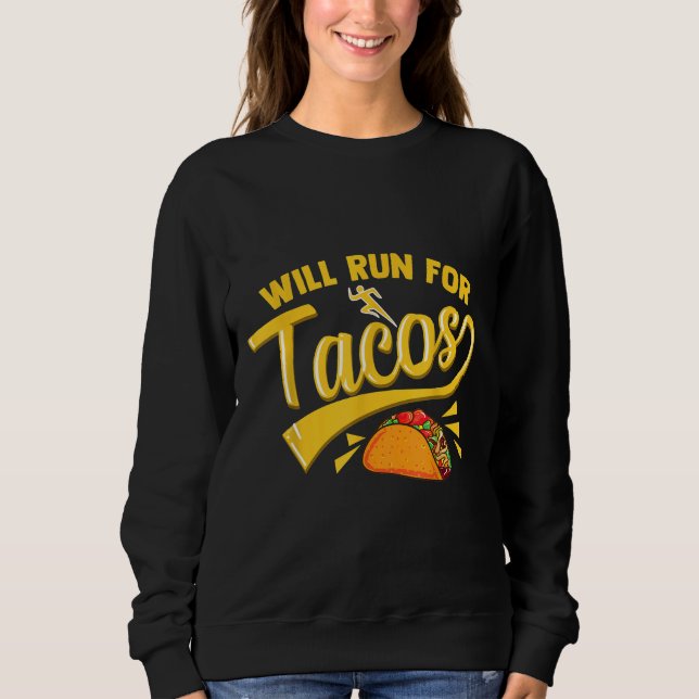 Funny Running Runner Mexikanisches Taco Shirt RUN  (Vorderseite)