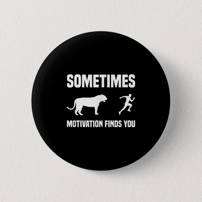 Funny Running Shirt Sport Runner Tiger Motivation Button (Vorderseite)