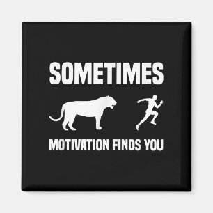 Funny Running Shirt Sport Runner Tiger Motivation Magnet