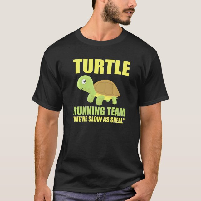 Funny Running Team Turtle Animal Lover Marathon T-Shirt (Vorderseite)