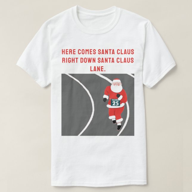 Funny Running Track Weihnachten T - Shirt (Design vorne)