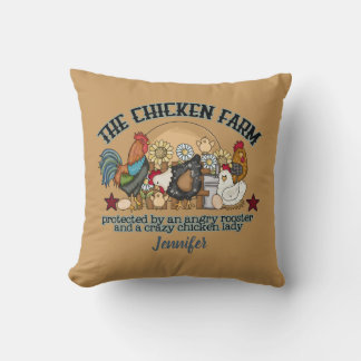 Funny Rust Brown Chicken Farm Kissen