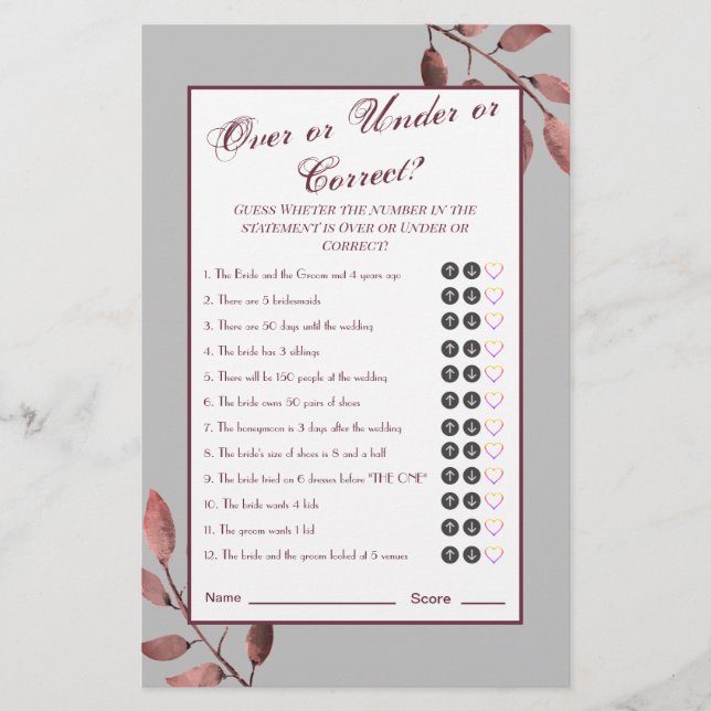 Funny Rust Pink Blush Brautparty Game (Vorderseite)