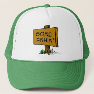 Funny Rustic Fun Gone Fishin Humors Logo Truckerkappe