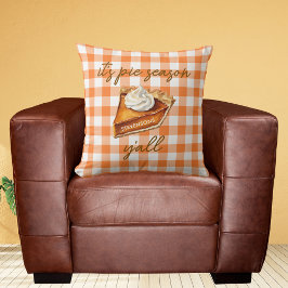 Funny Rustic Orange Gingham Pie Fall Themendekorat Kissen