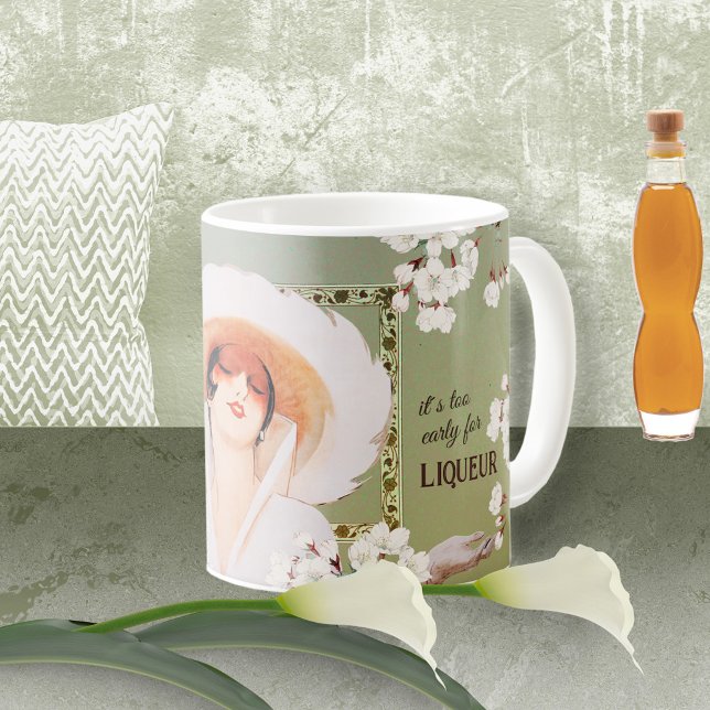 Funny Rustic Vintag Liköre Mama Green Kaffeetasse (Funny Rustic Vintage Liqueur Mom's Green Coffee Mug ©Susanne Sachers - Sunny Mind Design 🌞)