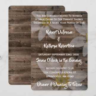 Funny & Rustic Wedding Einladung
