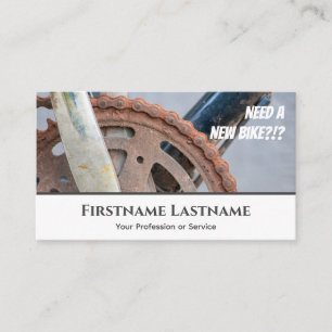 Funny rusty bicycle chain for Bicycle Repair Shops Visitenkarte