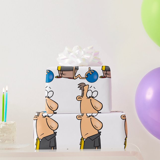 Funny Sad Bowler Charakter mit Bowling Ball Geschenkpapier (Von Creator hochgeladen)