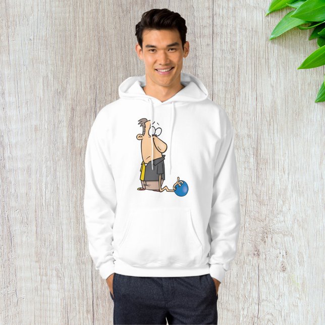 Funny Sad Bowler Charakter mit Bowling Ball Hoodie (Von Creator hochgeladen)