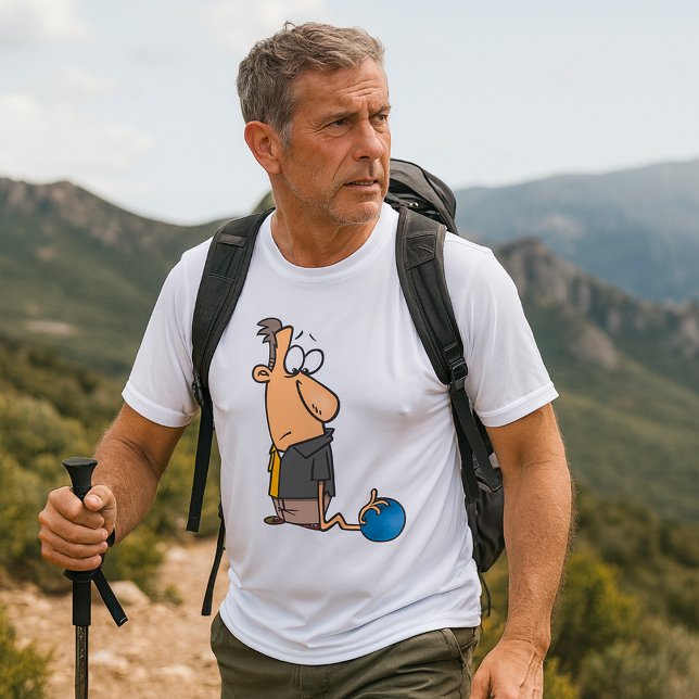 Funny Sad Bowler Charakter mit Bowling Ball T-Shirt (Von Creator hochgeladen)