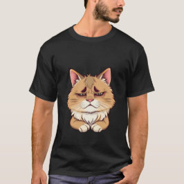 Funny Sad Ginger Cat Tired Eyes  ✨🐾🥺 T-Shirt