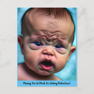 Funny Sad Miss Vermisst Freundschaftskarte Niedlic Postkarte