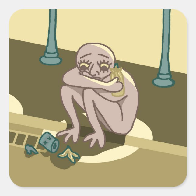 Funny Sad Typ Sticker (Vorderseite)