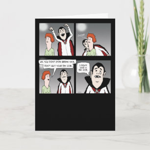 Funny Sad Vampire Halloween Karte