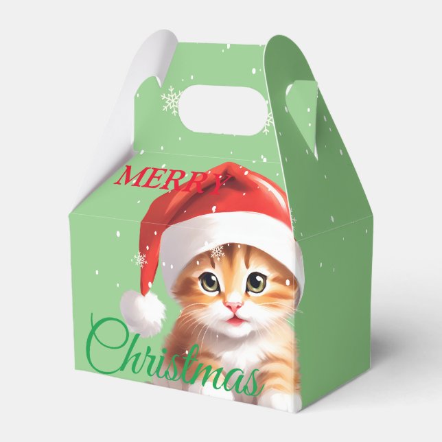 Funny Safari Tiere Cat Weihnachtskostüm Geschenkschachtel (Vorderseite)