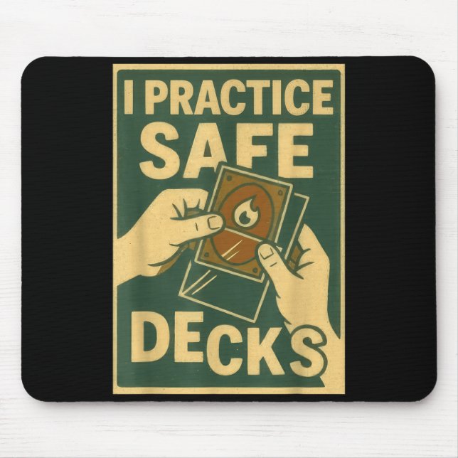 Funny Safe Decks Trading Card Game Pun Humor  Mousepad (Vorne)