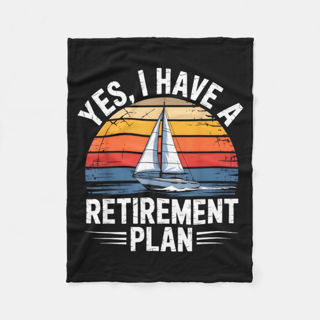 Funny Sailing Retirement Plan Boat Lover Gift  Fleecedecke (Vorderseite)