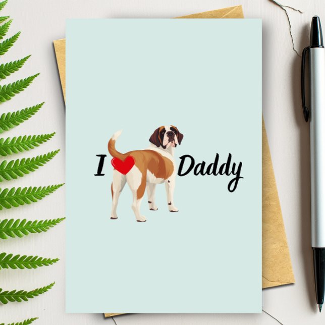 Funny Saint Bernard Dog Bum Herztodesfeiertag Karte (Von Creator hochgeladen)