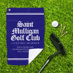 Funny Saint Mulligan Golf Club Lifetime Mitglied Golfhandtuch
