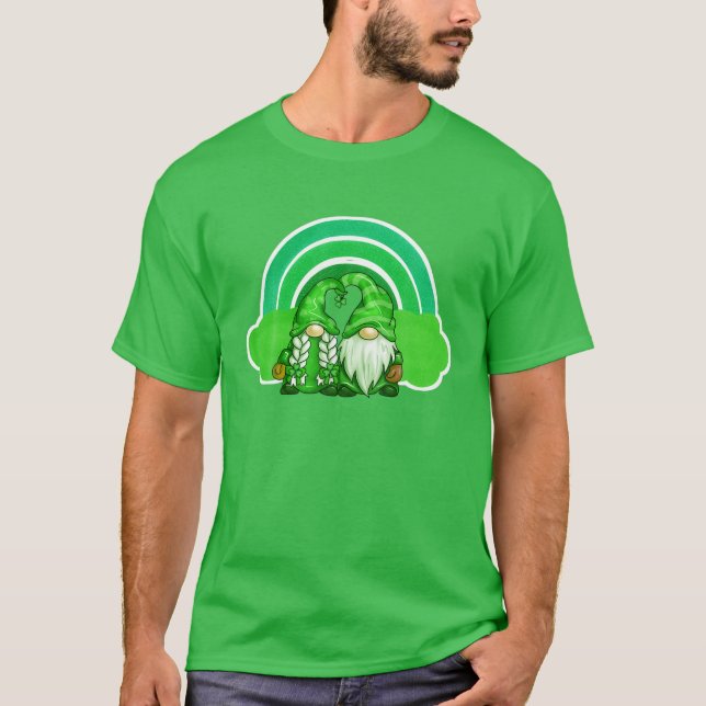 Funny Saint Patrick Gnome St Patricks Day Rainbow T-Shirt (Vorderseite)