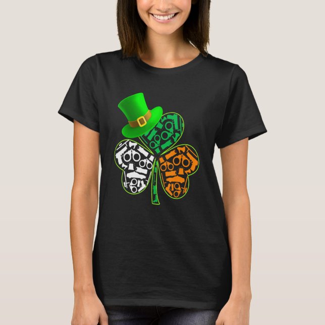 Funny Saint Patrick S Day Police Kleeblatt Hat Iri T-Shirt (Vorderseite)