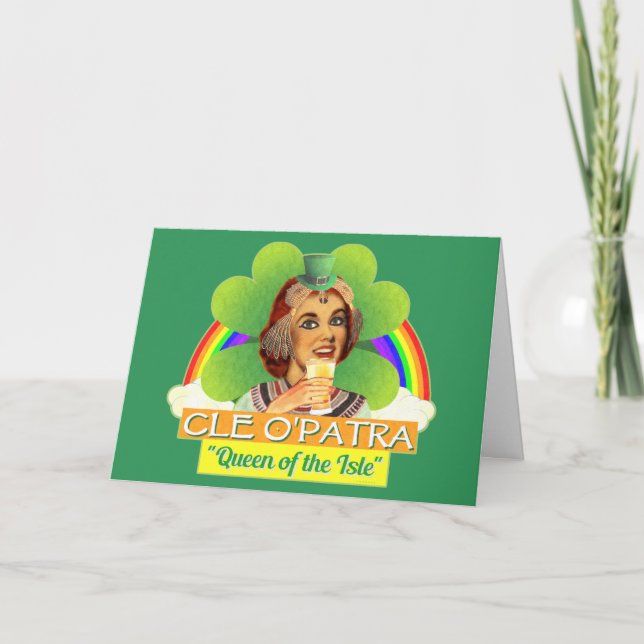 Funny Saint Patrick's Day Cleopatra Pun Irish Karte (Vorderseite)