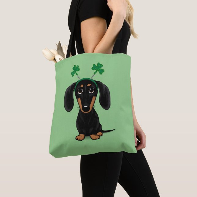 Funny Saint Patrick's Day Hunde Dackel Kleeblatts (Von Nahem)