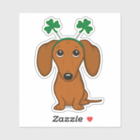 Funny Saint Patrick's Day Hunde Dackel Kleeblatts