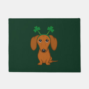 Funny Saint Patrick's Day Hunde Dackel Kleeblatts Fußmatte
