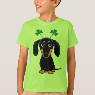 Funny Saint Patrick's Day Hunde Dackel Kleeblatts T-Shirt